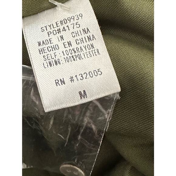 ENTRO Floral Embroidered Army Green Sleeveless Mini Sundress -Medium - Picture 5 of 5